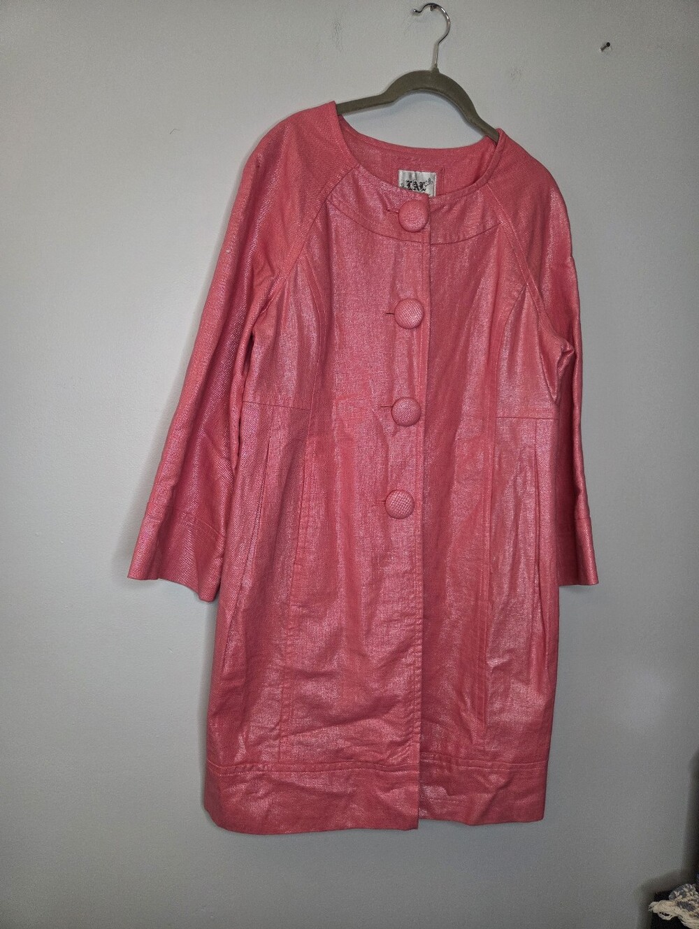 L8ve a Little Women’s Pink Shimmery Button-Front Coat, Sz M
